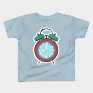 Table Alarm Clock Sticker vector illustration. Home interior object icon concept. Alarm clock for wake-up on time concept. Timmer alarm clock sticker design logo icon. Kids T-Shirt
